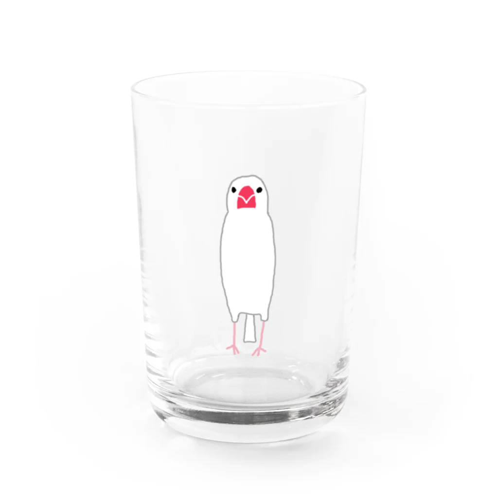 minatoriの文鳥さん(背伸び) Water Glass :front