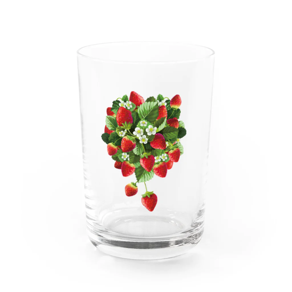 カワウソとフルーツの【forseasons】ストロベリー Water Glass :front