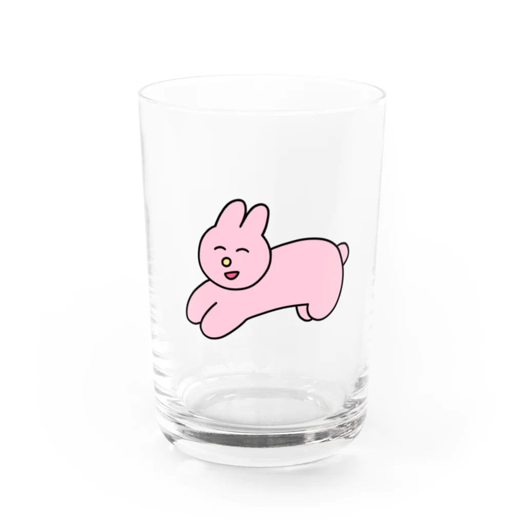 基本黒髪女子のお店のうさぎさん Water Glass :front