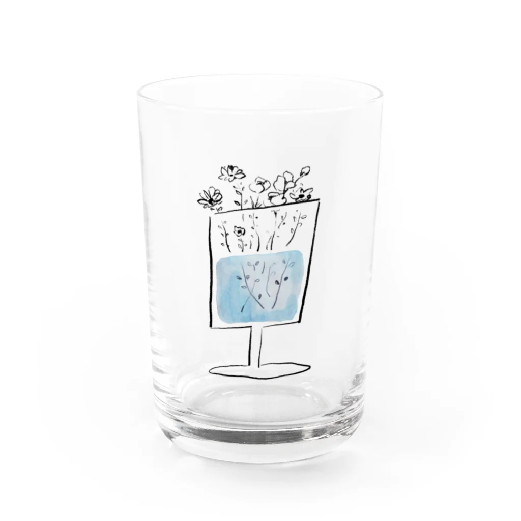 martの野花をつむ Water Glass :front