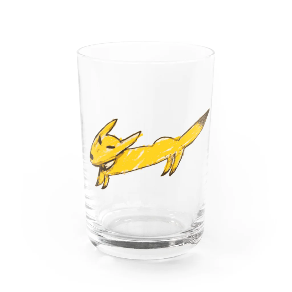 真奈美のキツネ Water Glass :front