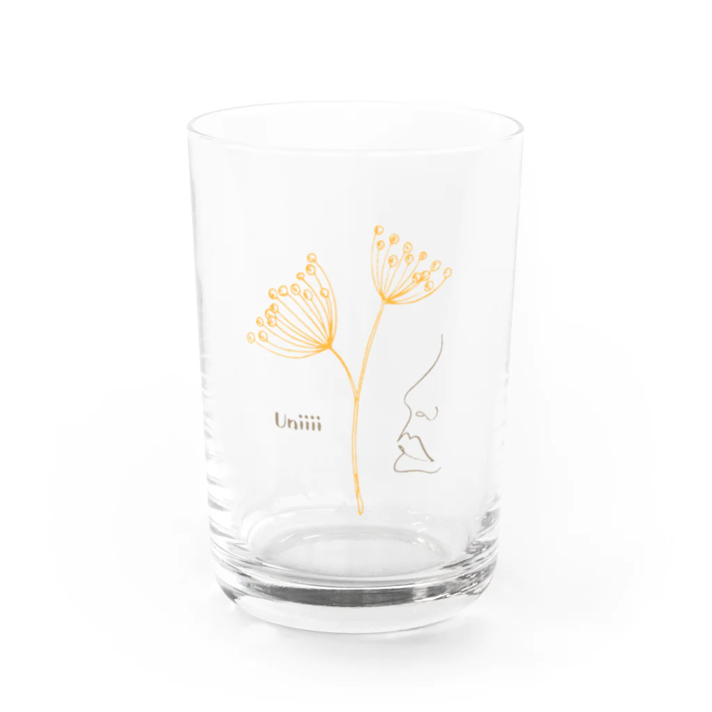 UniiiiのUniiiiあの子とお花。 Water Glass :front