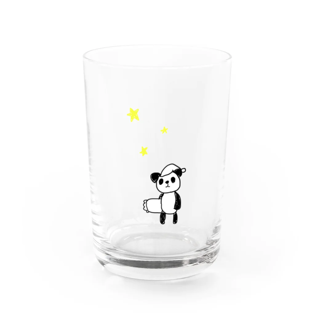 みつ豆やのおやすみパンダ Water Glass :front