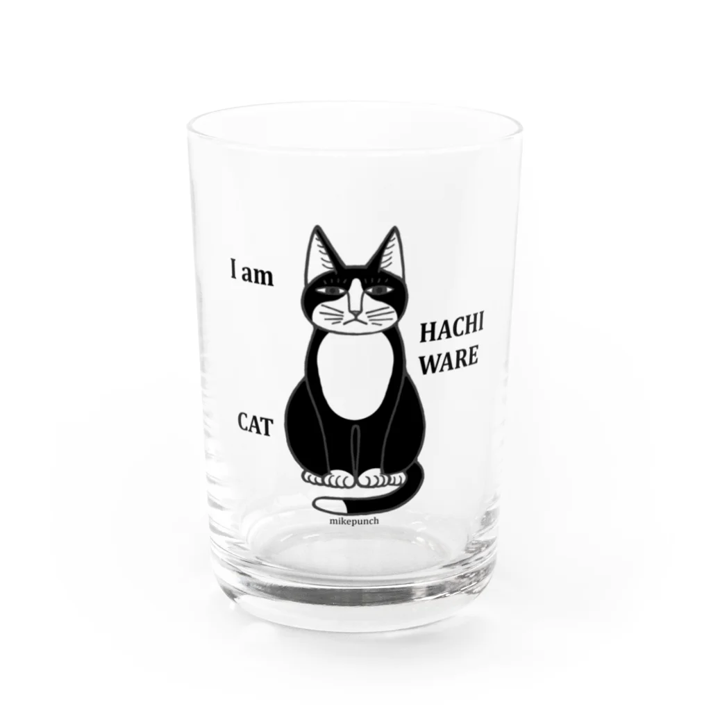 mikepunchのハチワレ猫 I am HACHIWARE CAT Water Glass :front