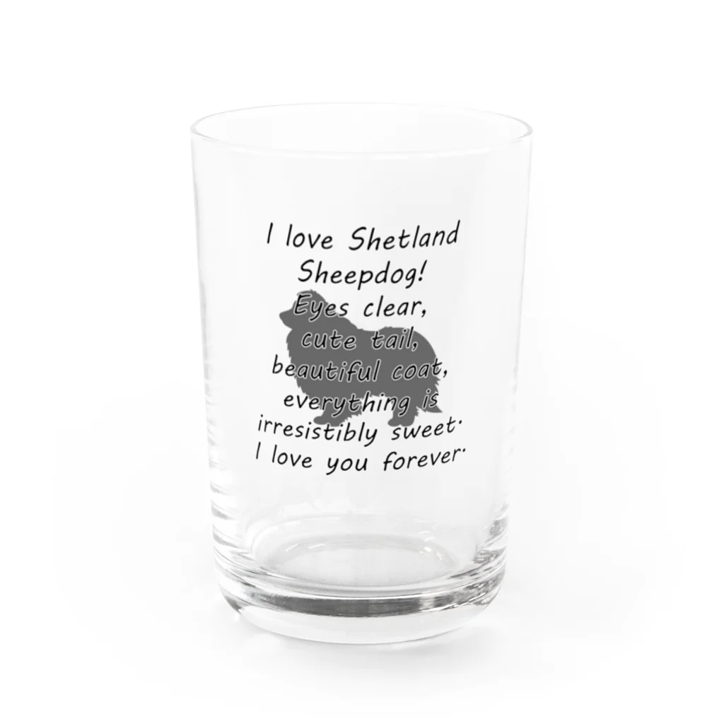 onehappinessのシェットランドシープドッグ Water Glass :front