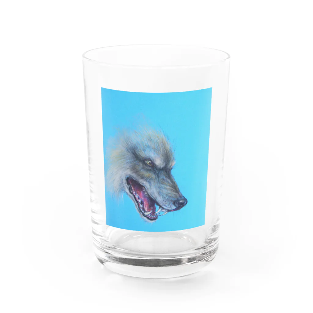 永久凍土の国の白夜のシベリアン狼 Water Glass :front