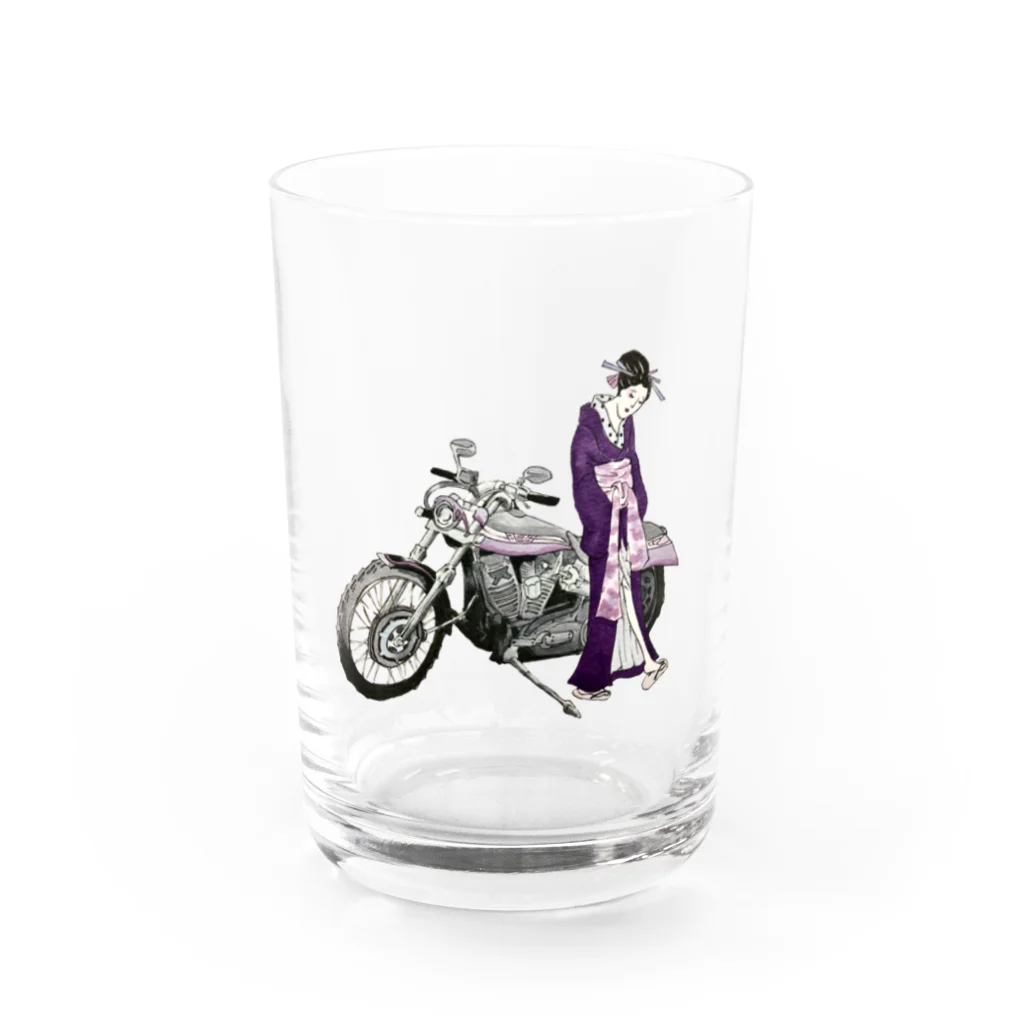 浮世絵はんの浮世絵とバイク-woman- グラス前面