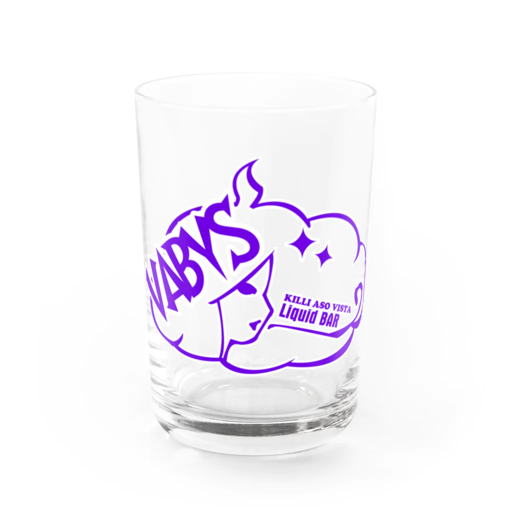 酒飲みウェアのVABYSちゃん紫 Water Glass :front