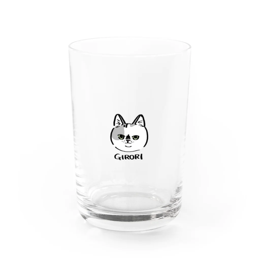 ネコに真珠のお猫様01 Water Glass :front