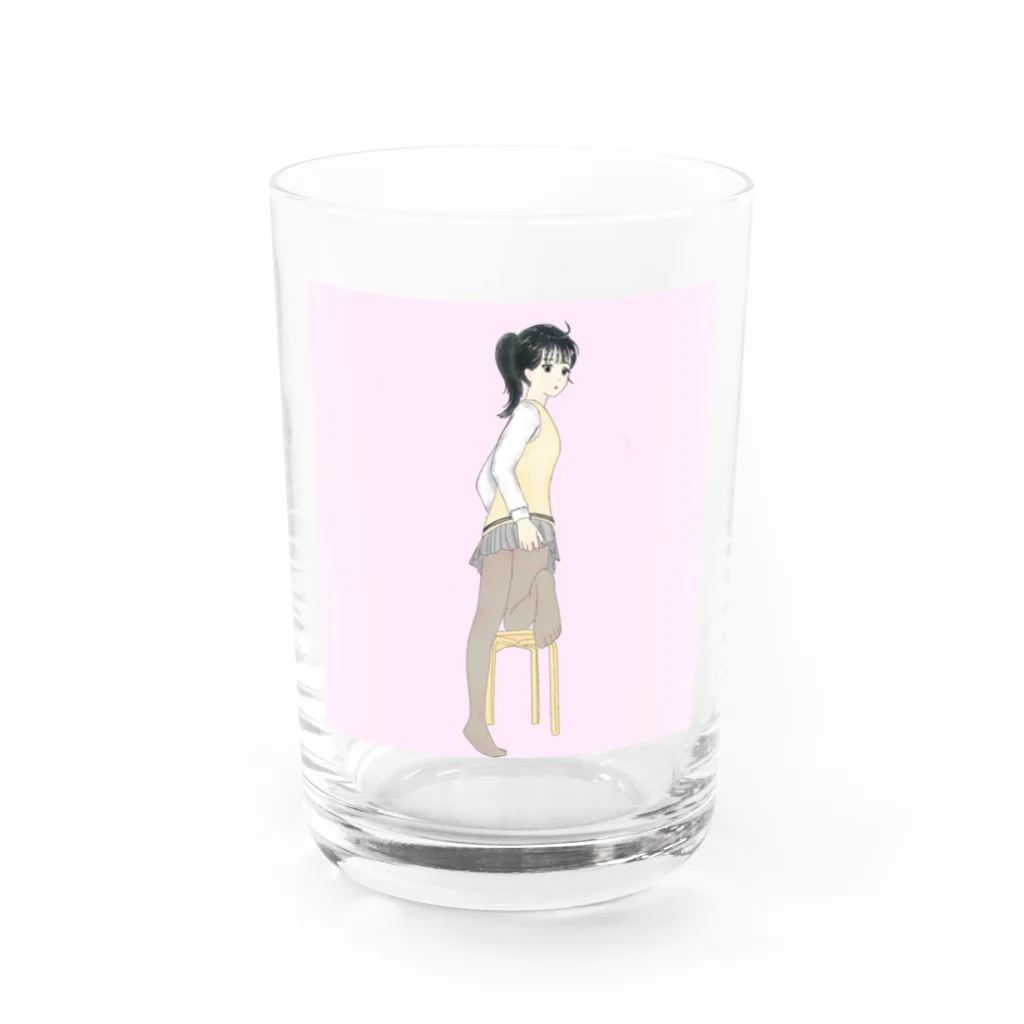 mura☆saki♪の振り返りポニーテール美少女(タイツバリエーション) Water Glass :front