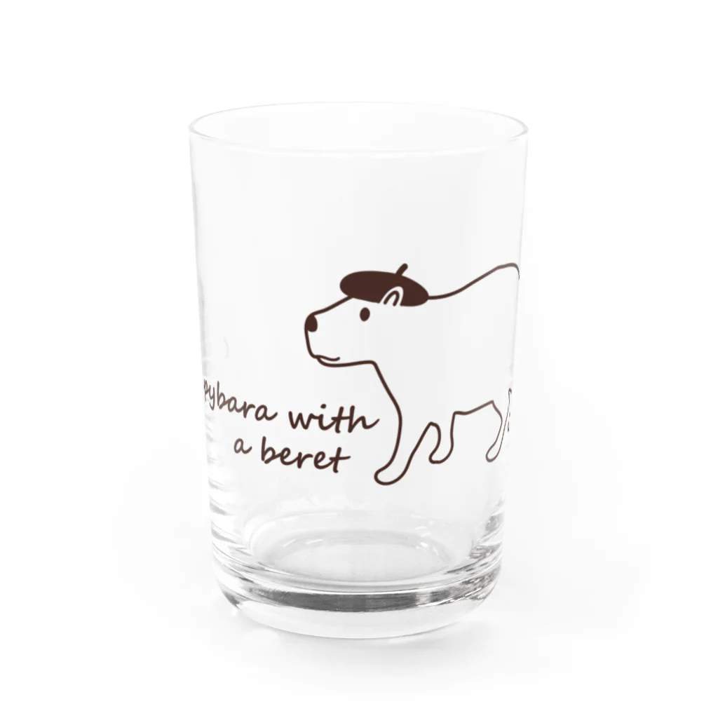 キッズモード某のカピバラとベレー帽 Water Glass :front