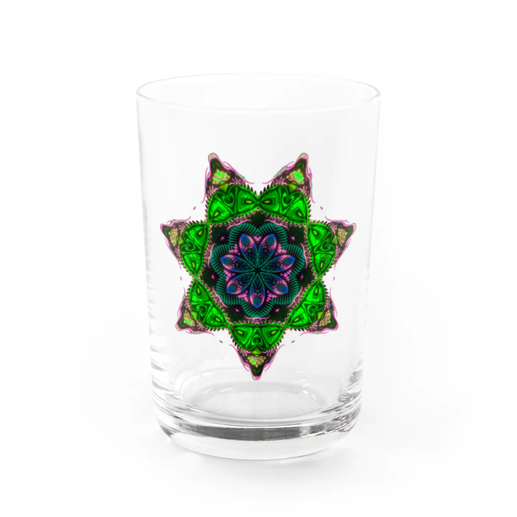 Maniac Labのサイケデリック　逆さ七芒星 Water Glass :front