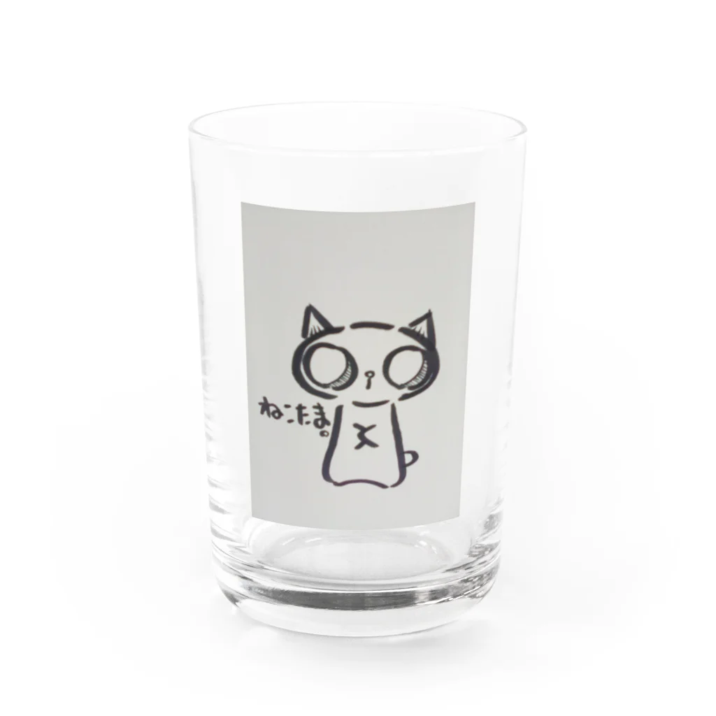 余白の、画伯のザレゴトのねこたま。 Water Glass :front