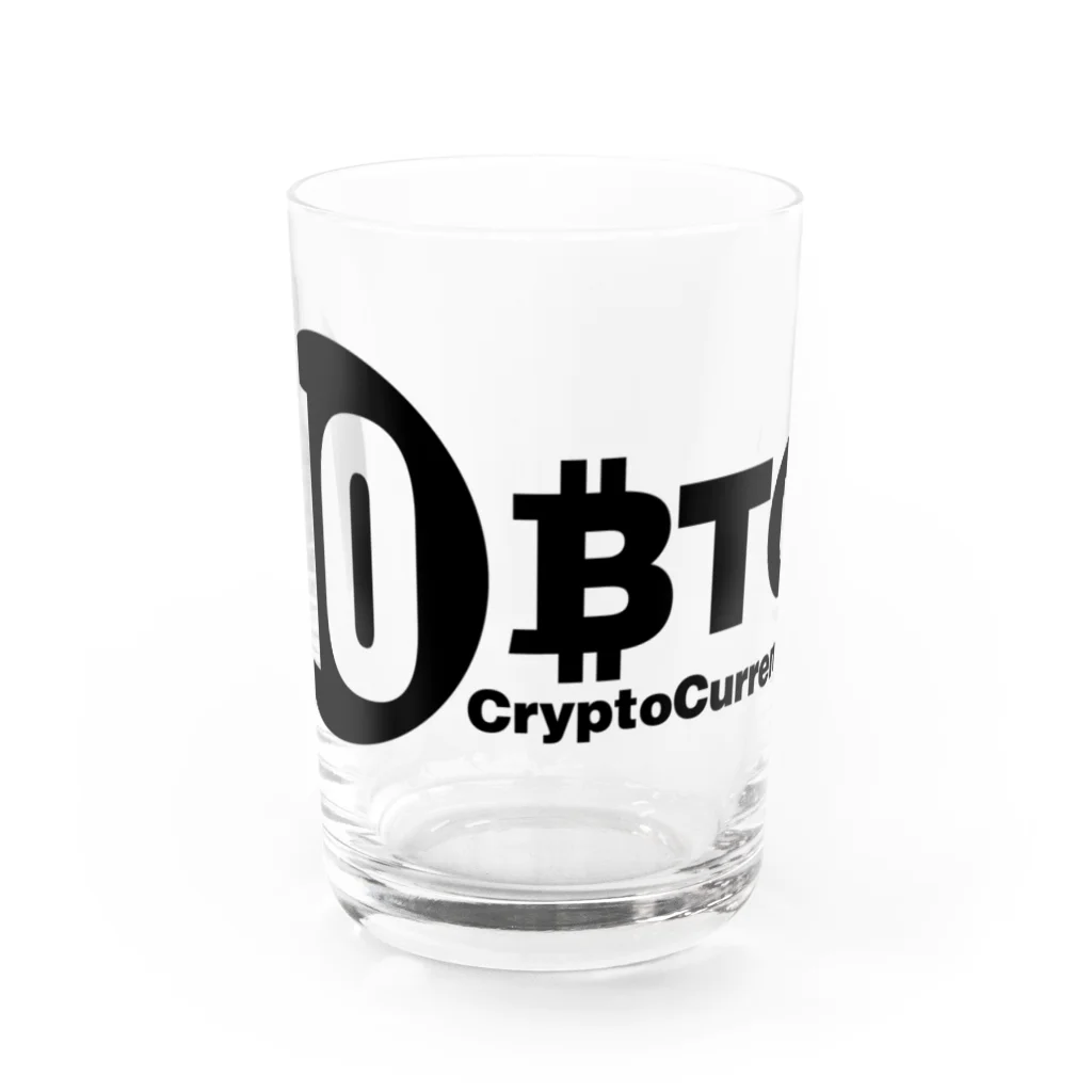 10BTCの10BTC(Black-Logo) Water Glass :front