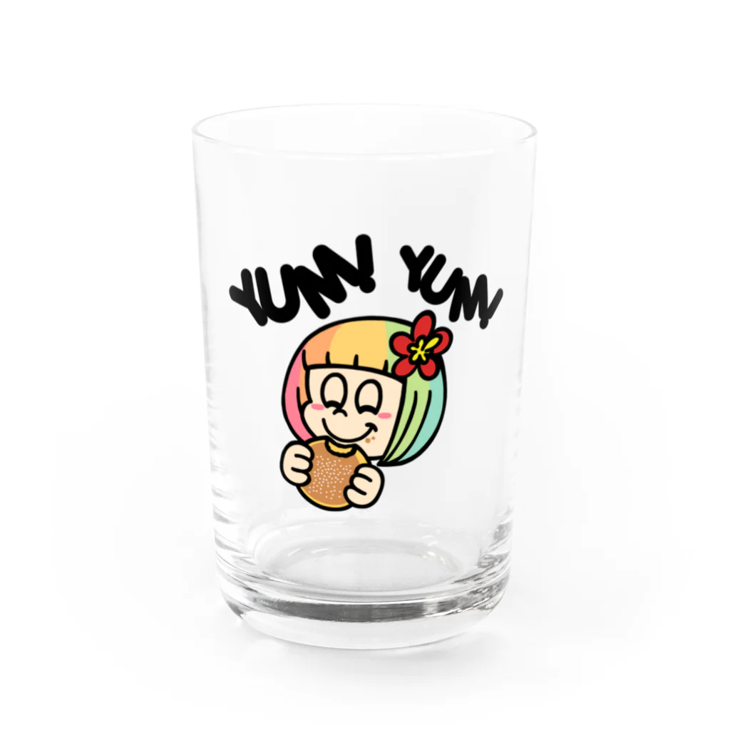 ハワイが大好きな女の子『HENOHENO MAPPY』のマラサダ(ハワイを愛するあなたへ) Water Glass :front