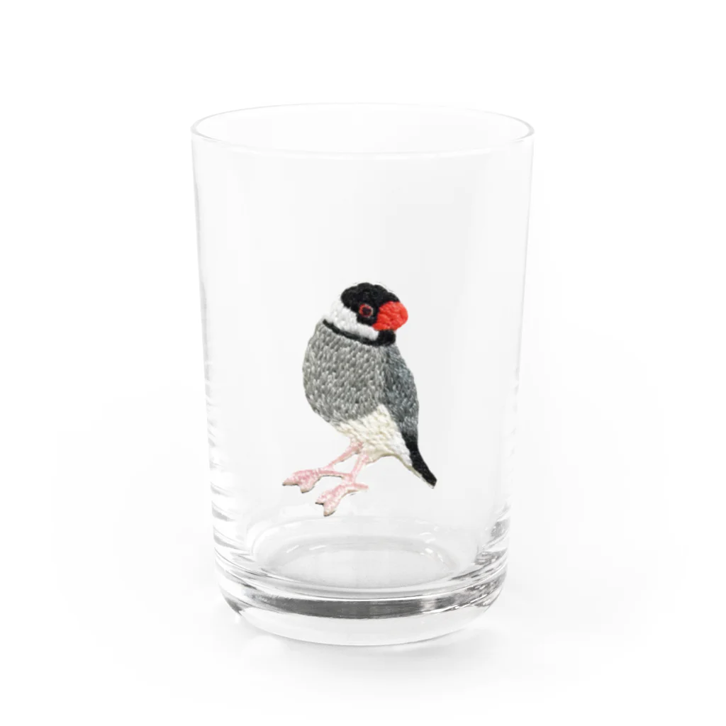 ソラマメの文鳥のぶんちょ Water Glass :front