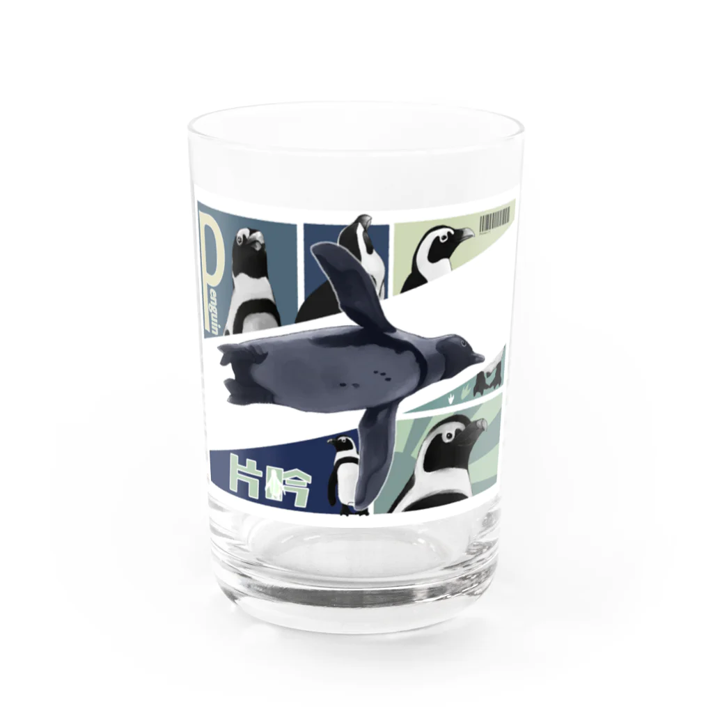 缶詰1616のペンギンコマ割り風 Water Glass :front