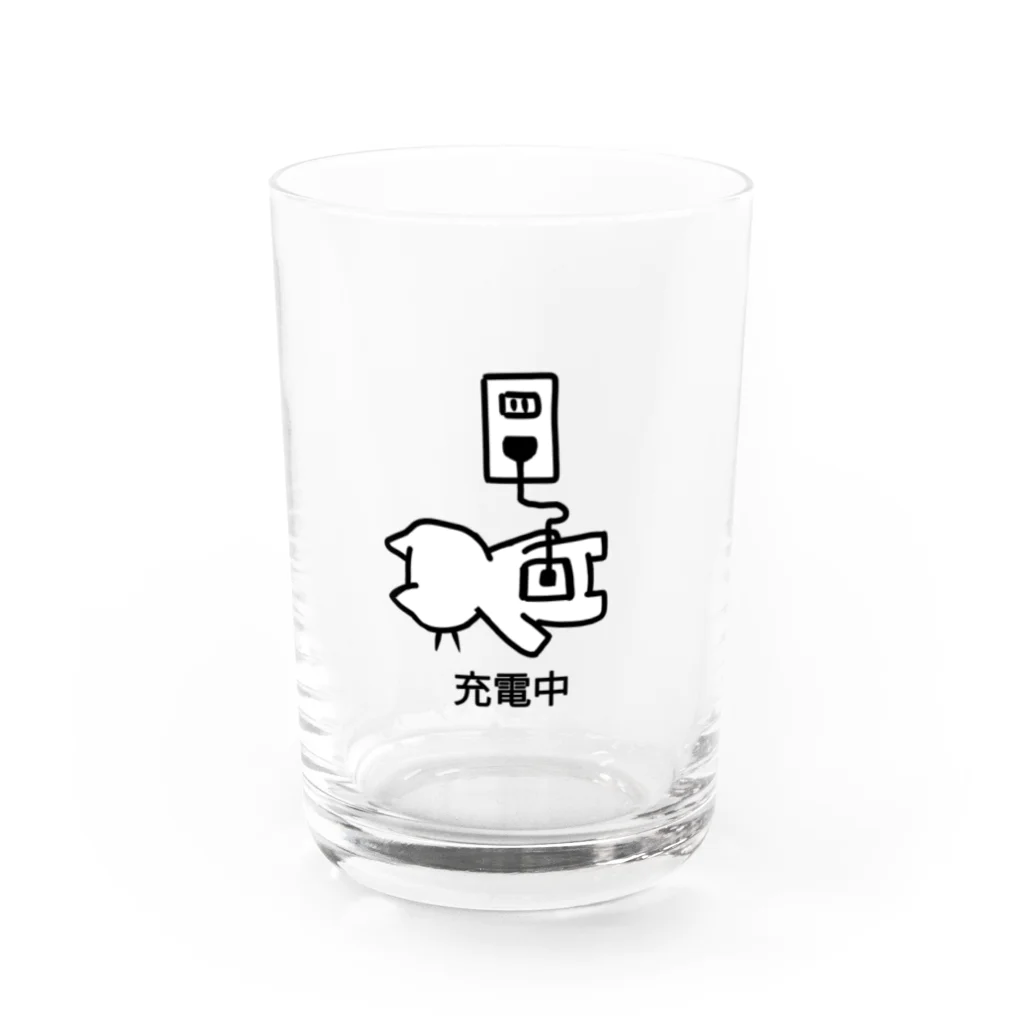 SKYのねこっぽ　充電中 Water Glass :front