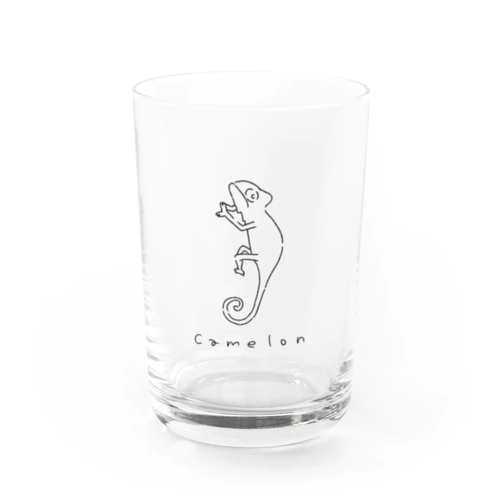 あさやけに月。のカメレオン Water Glass :front