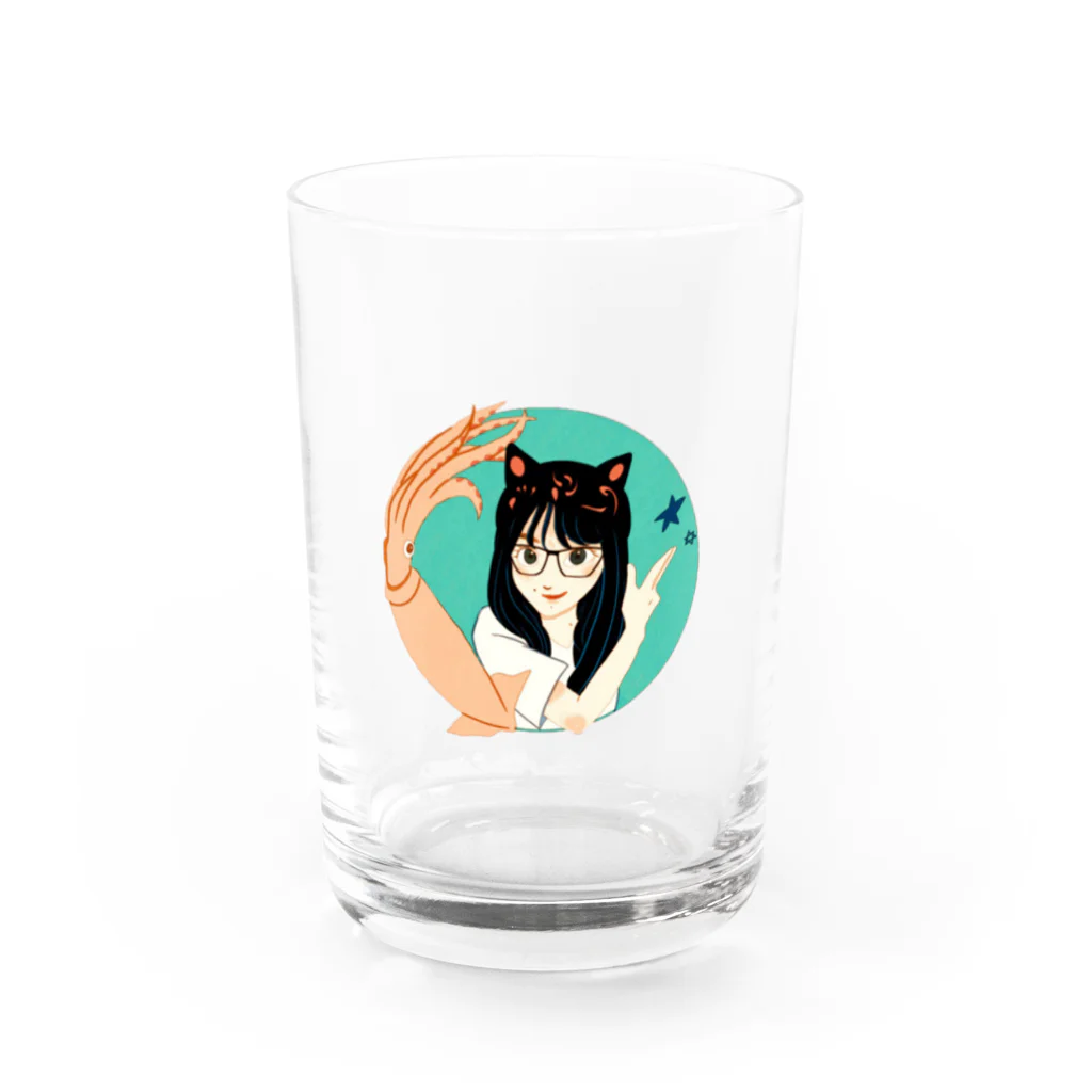 いか / ikaのikaネコグラス Water Glass :front