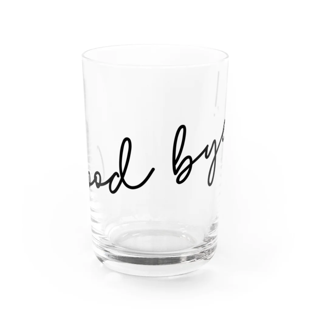 SANKAKU DESIGN STOREのGood Bye! シンプル黒 Water Glass :front