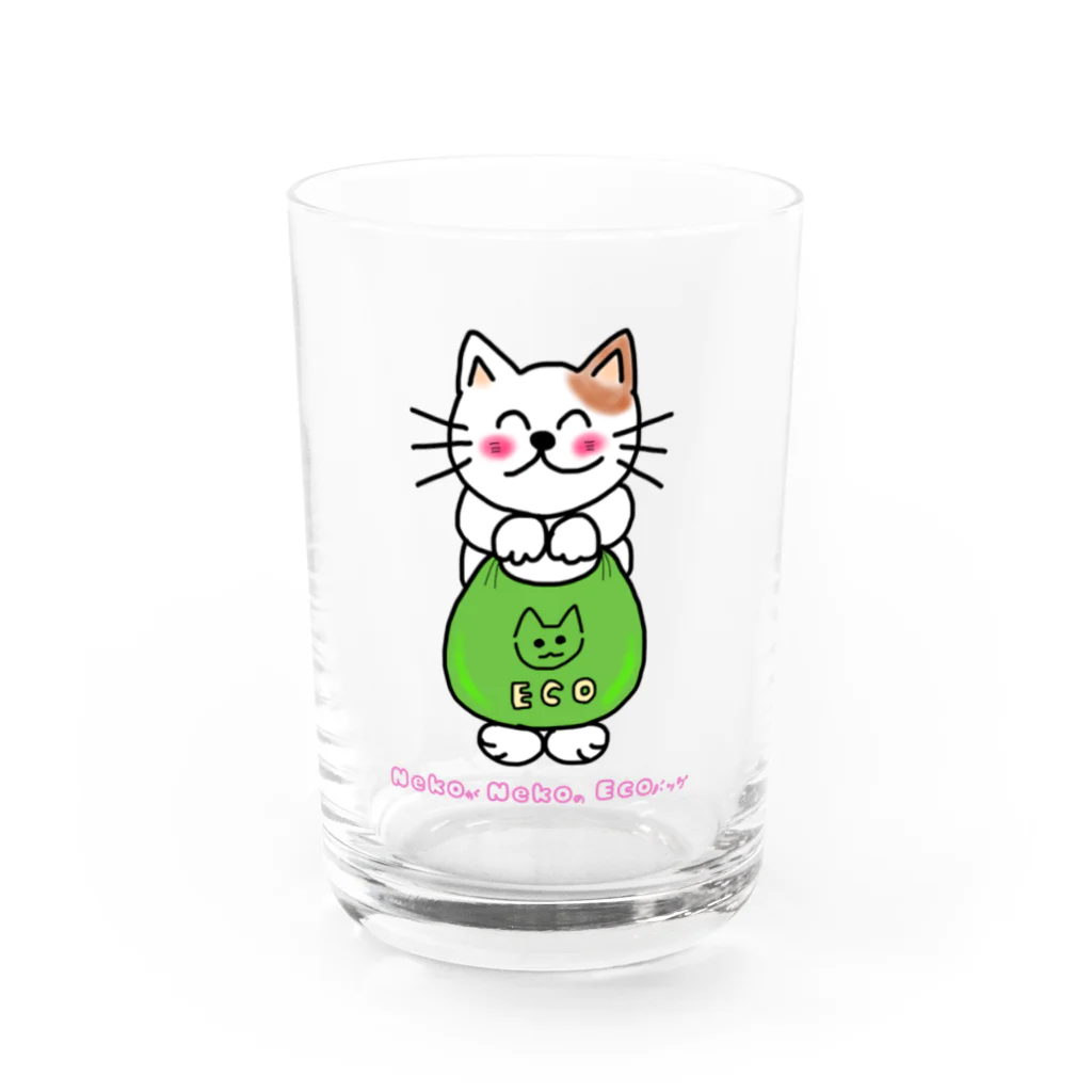 ウチのMEIGENやさんのネコがネコのエコバッグ Water Glass :front