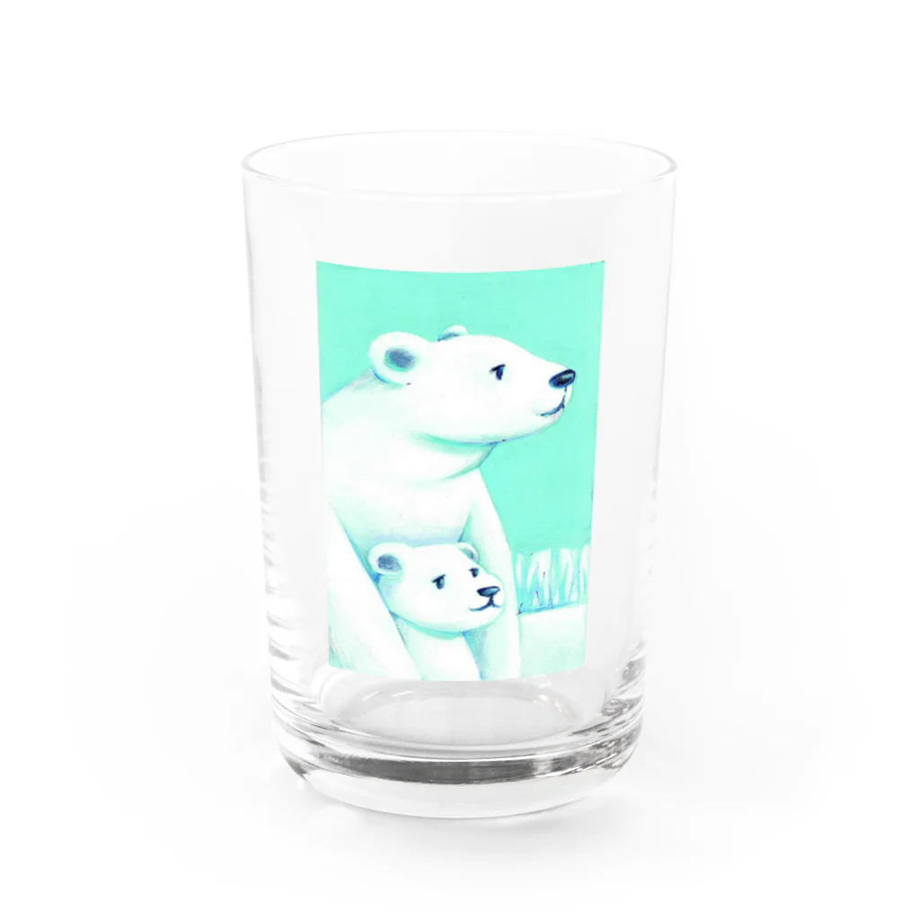 MashMashのシロクマ親子 Water Glass :front