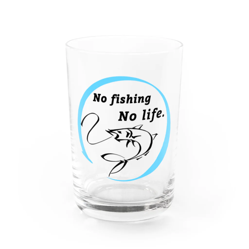 ねこねこうおのNO fishing No life. Water Glass :front