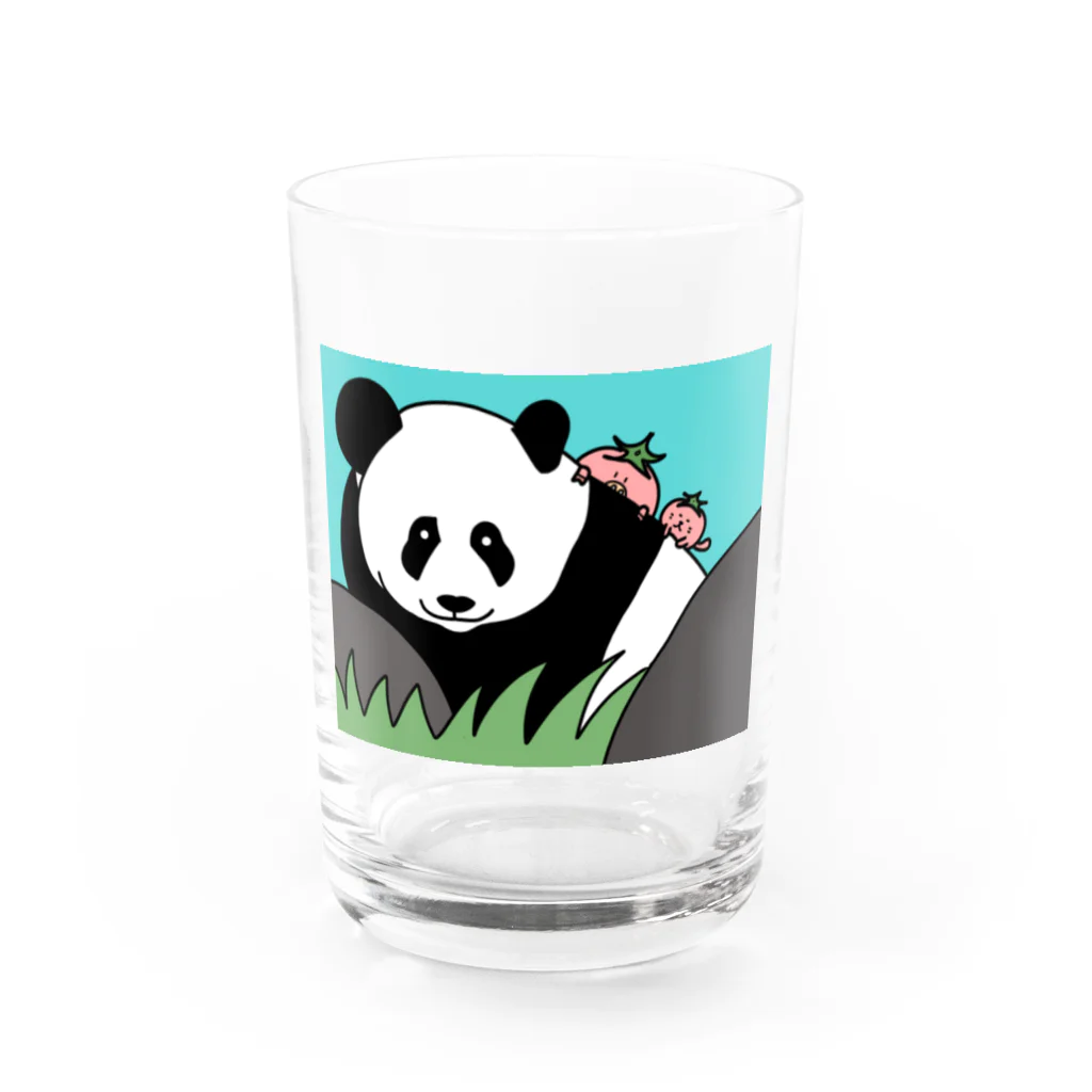 やつはし農園のパンダとパー子ともち太 Water Glass :front