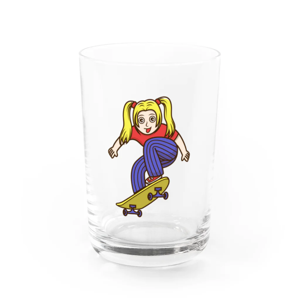 Sophie's storeのスケボー少女 Water Glass :front