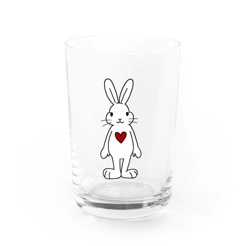 Mock’n Rollの熱いハートを宿したうさぎちゃん Water Glass :front