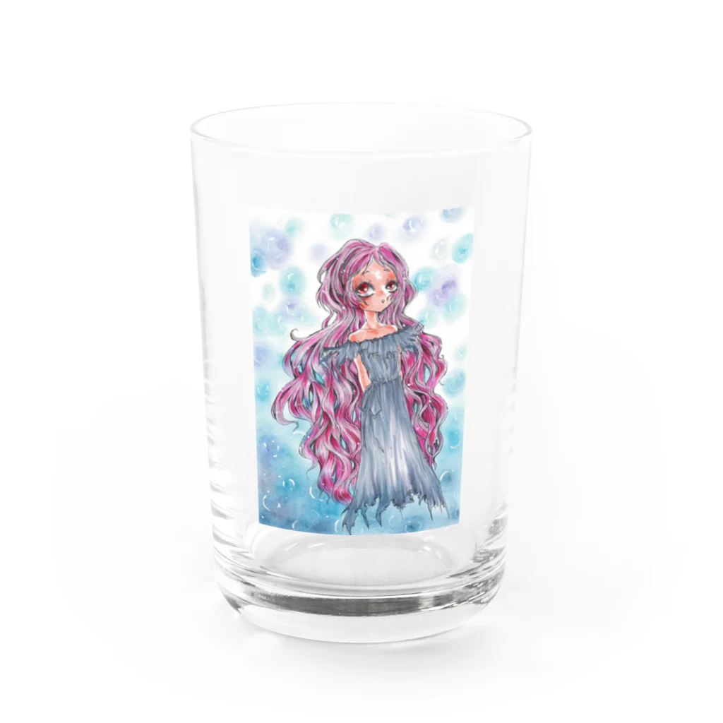 虹色孔雀の魔女。のリボンなしルージュちゃん。 Water Glass :front