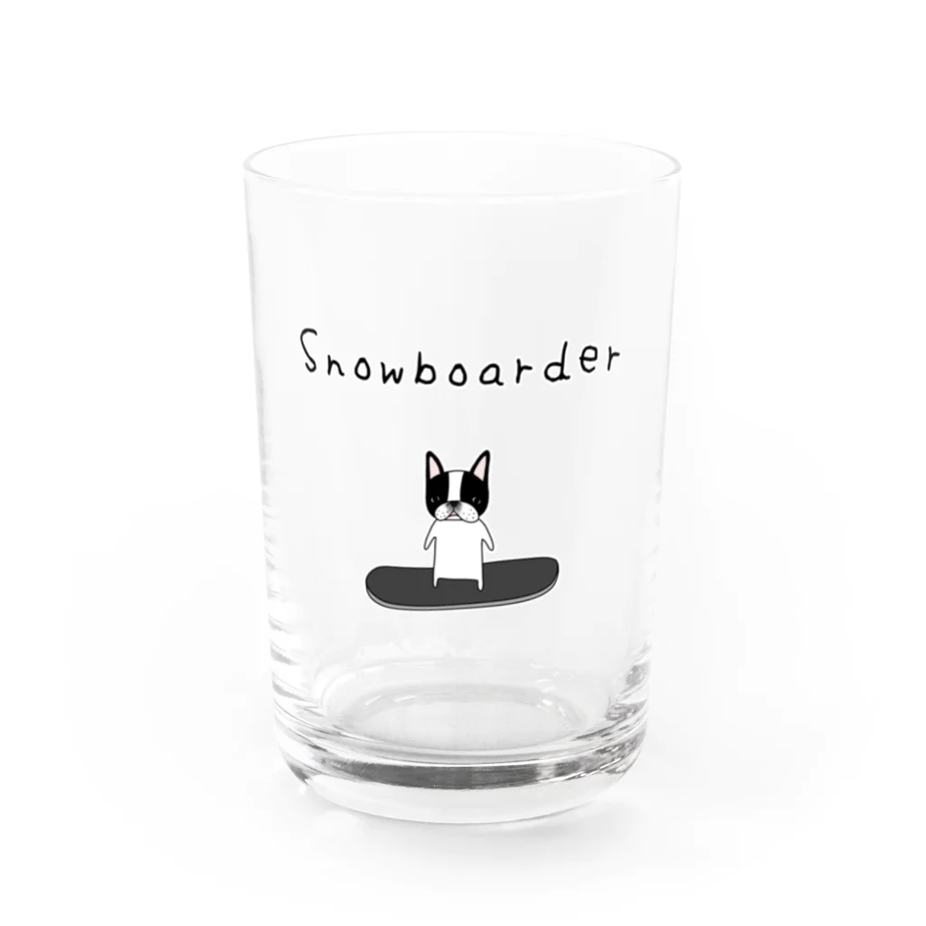 麦畑のフレブルのスノーボーダー Water Glass :front