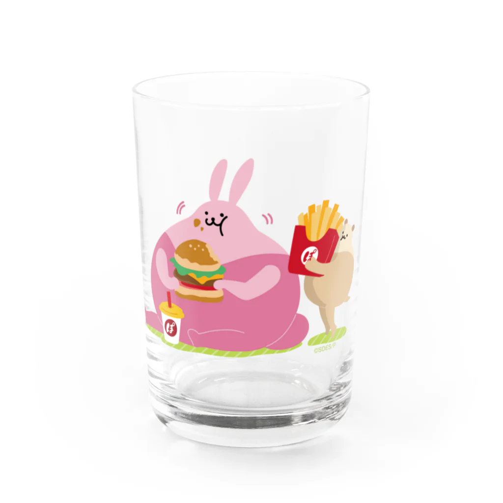 ぽっこりーず購買部のハンバーガーもぐもぐ Water Glass :front