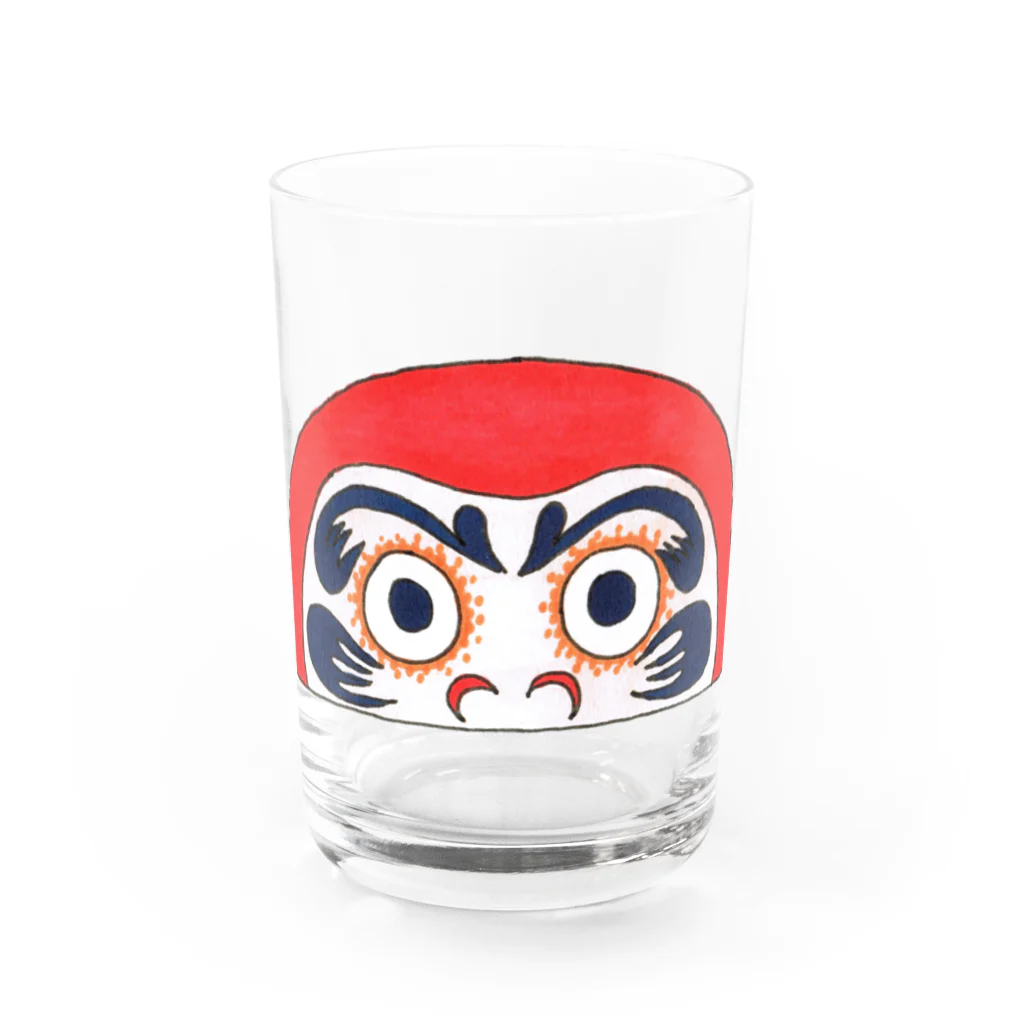 cementmilk WEBショップの半分ダルマ Water Glass :front