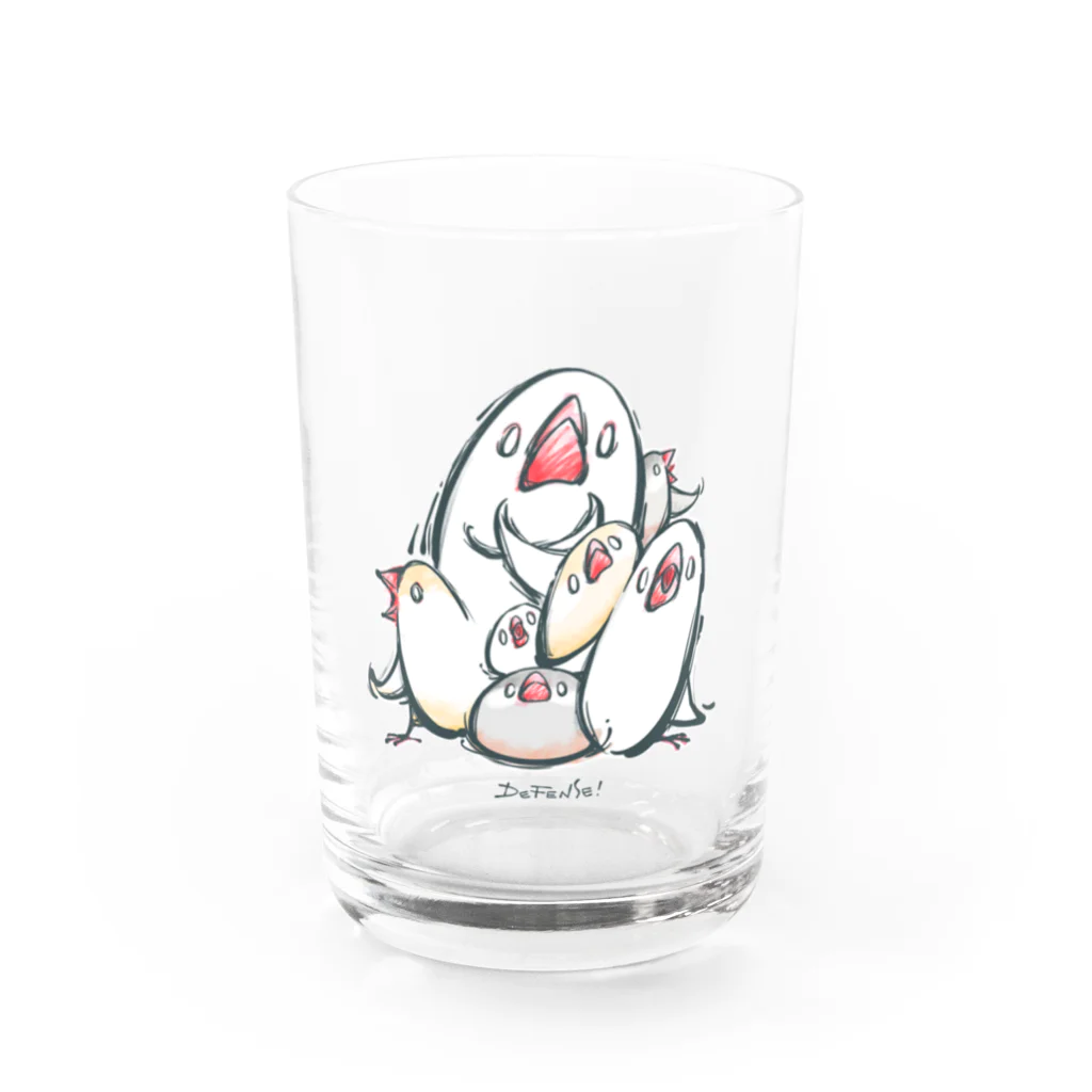 RING VARIOUS －torikarado－のでぃふぇんす！－ブンのまもりー（文鳥） Water Glass :front