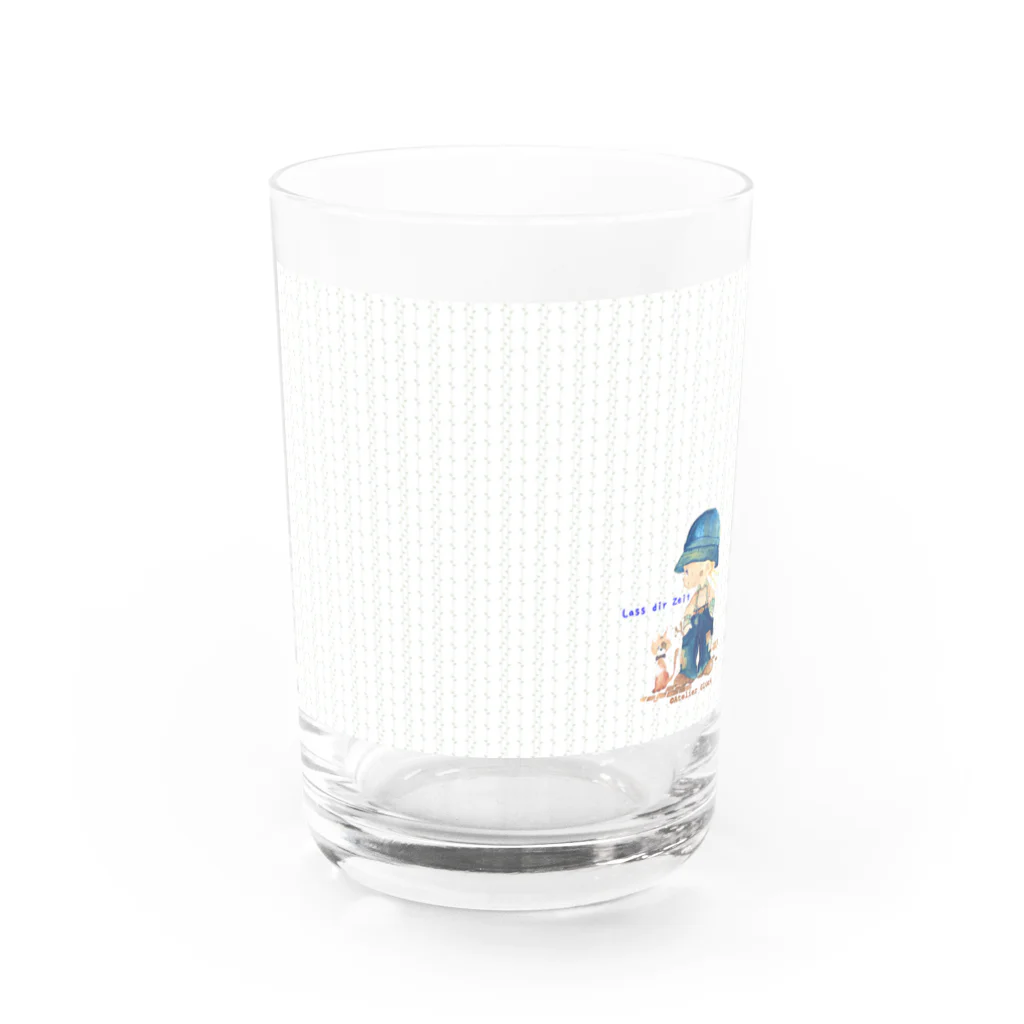 AtelierGluckのグリュックガールとカッツ　Lass dir Zeit Water Glass :front