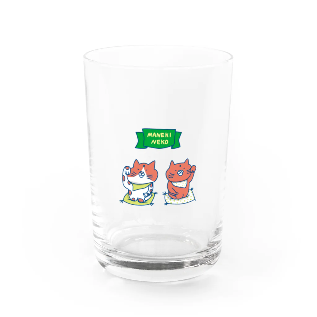 エリアシ刈り上げタイショップの招き猫 Water Glass :front