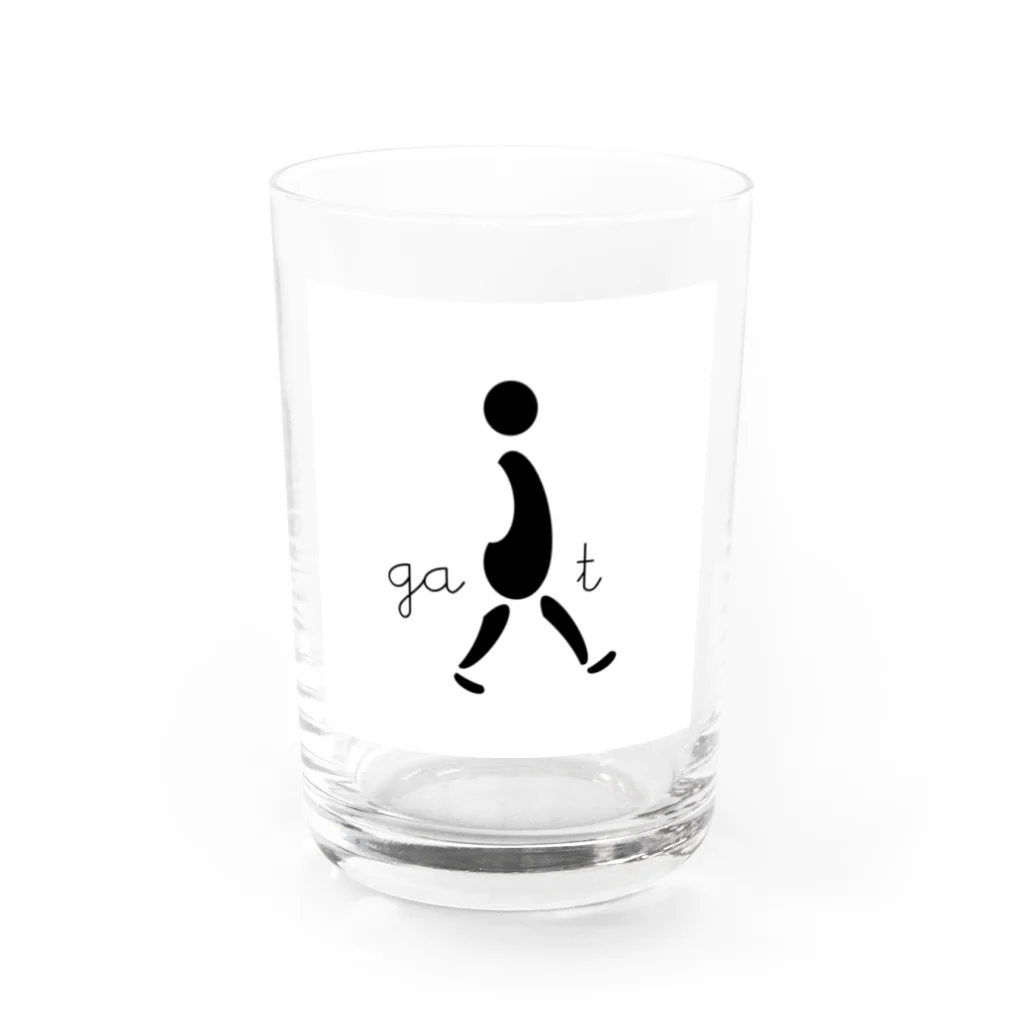 リラクゼーション&ピラティスgaitのgaitロゴ Water Glass :front