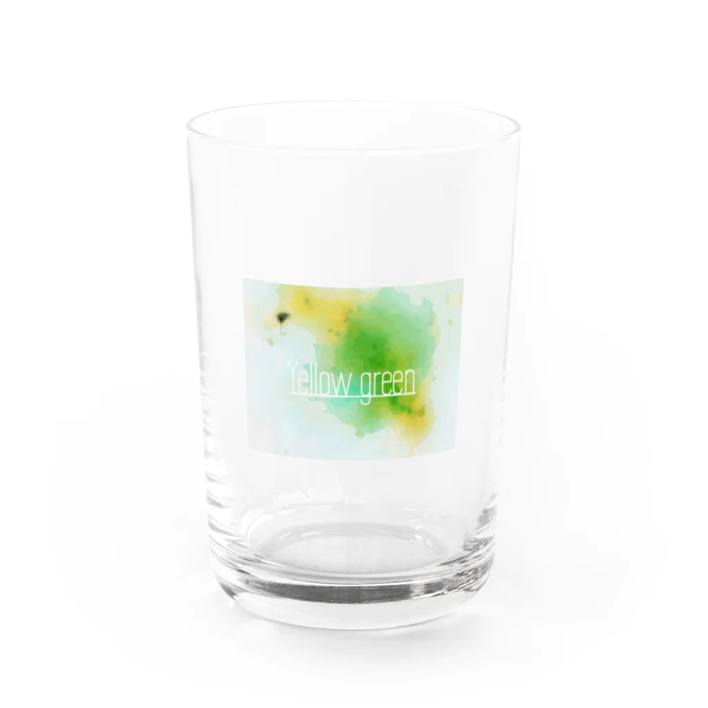 プリン弟子の製作所のyellow greenTシャツ Water Glass :front