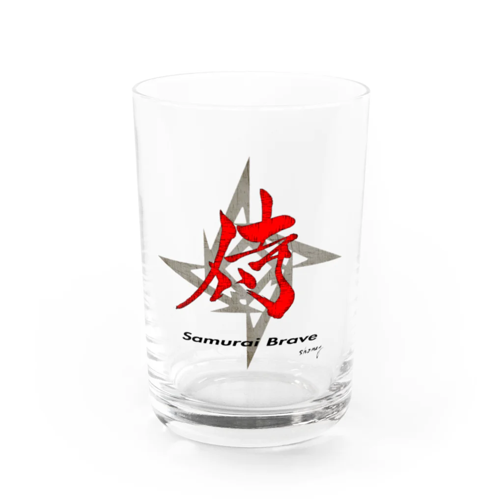 SAMURAI BRAVE JAPANの『侍』 Calligraphy by shomey Water Glass :front