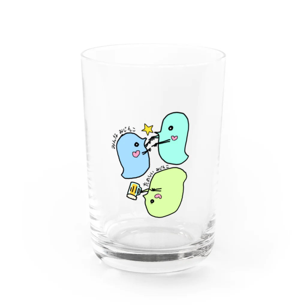 売れるなんて思ってないのみじんこなかよし Water Glass :front