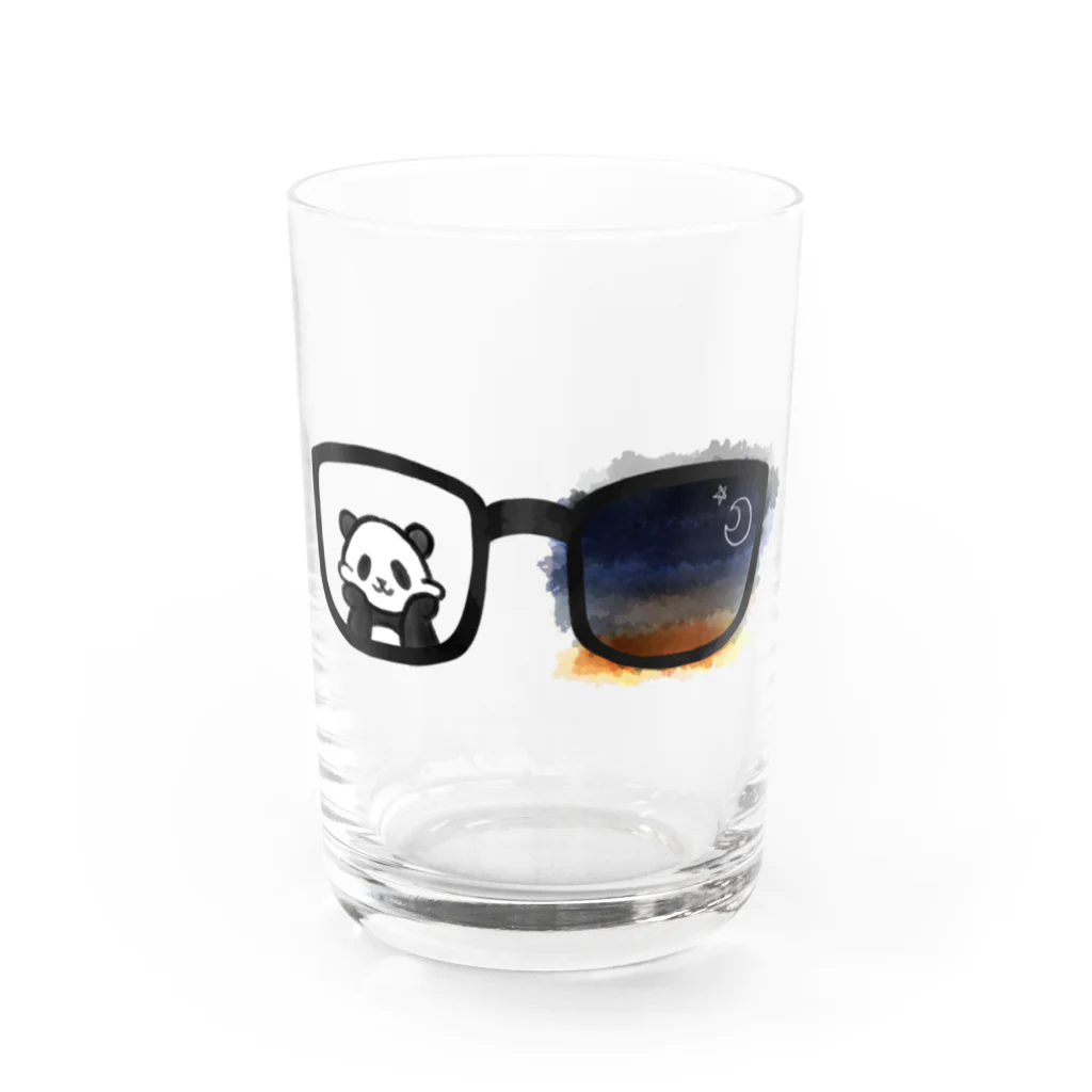 Apple Bears Collectionのメガネの景色【パンダ】 Water Glass :front