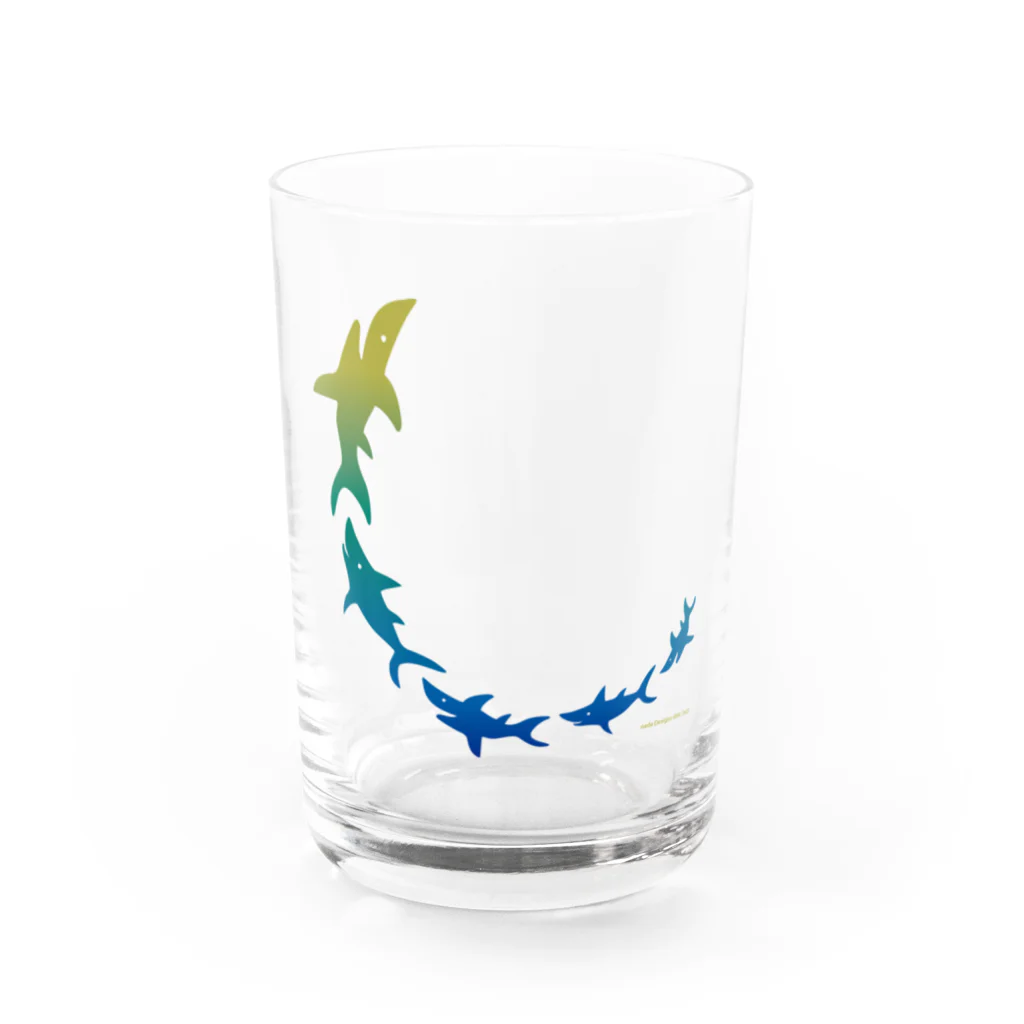 さかたようこ / サメ画家の飛び出せ助走SAME Water Glass :front