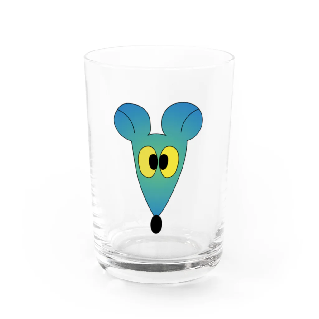 つきじ のはらのねずみ(青) Water Glass :front