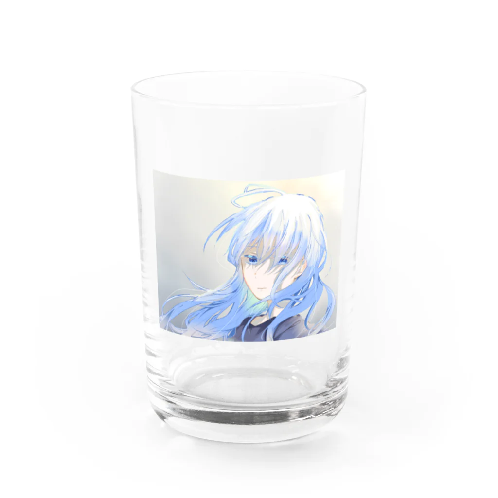 黒兎雪のみ空色 Water Glass :front