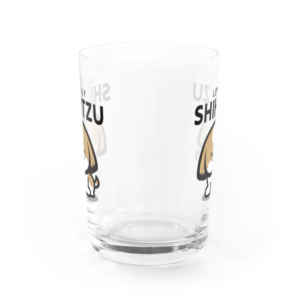 ぽんずのLovelyシーズー犬グッズのキュートなシーズー Water Glass :front