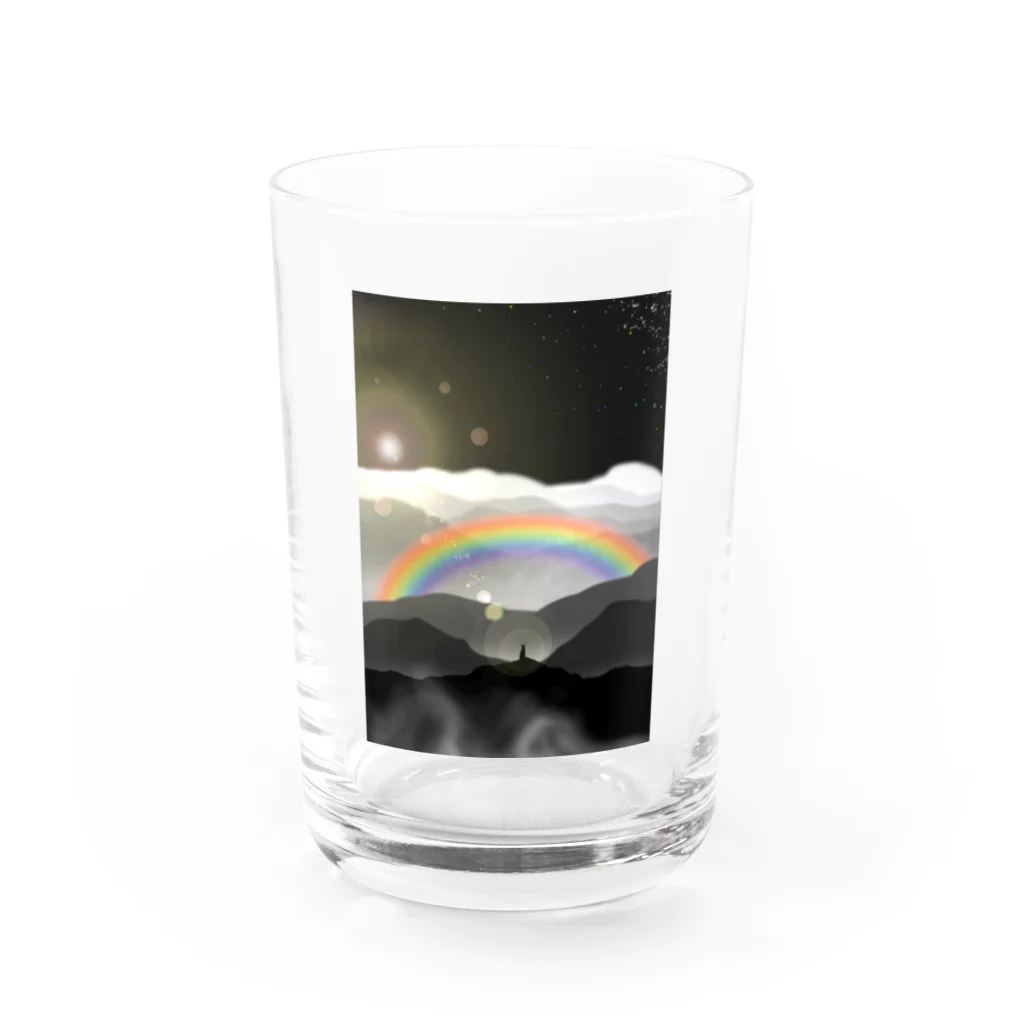 なみなみ・しずかの頂きからの虹 Water Glass :front