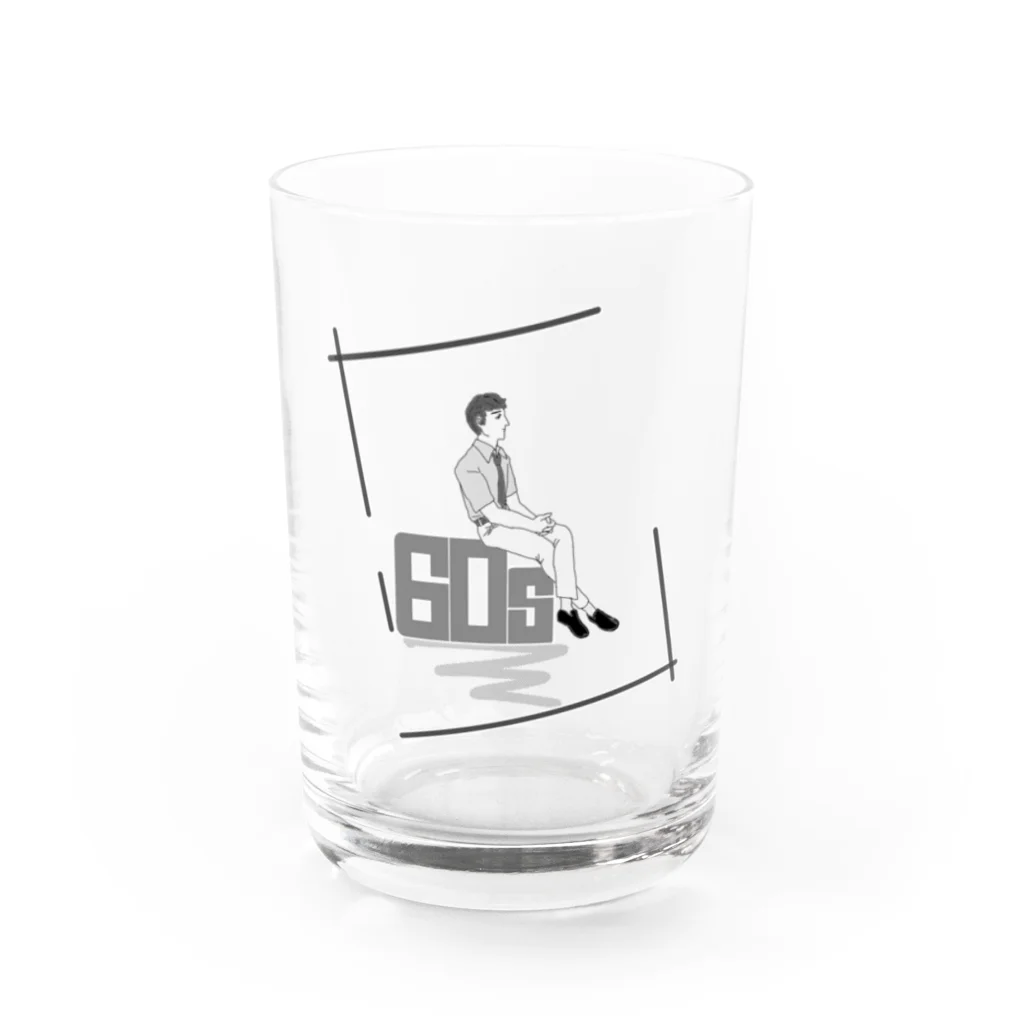 ねこ探知機の60年代レトロボーイ Water Glass :front