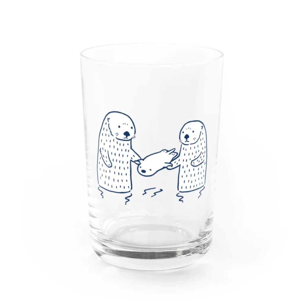 ラッッッコ屋のラッッッコ「手つなぎ水平」 Water Glass :front